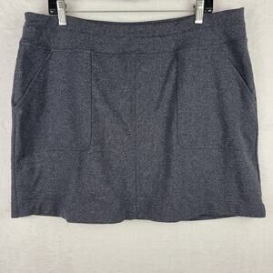 Title Nine XL Skort Skirt Knit Pull On Pocket Gray Pickleball Outside Activewear
